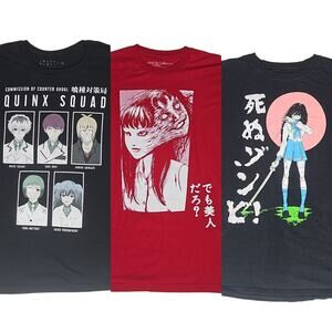 Lot of 3 Anime Manga T-Shirts Mens Large (Tokyo Ghoul, Junji Ito, Hot Topic)